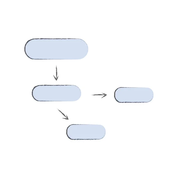 Diagrama Gráfico Organograma Mão Desenhada Mapa Mental Fluxograma Com Espaço —  Vetores de Stock