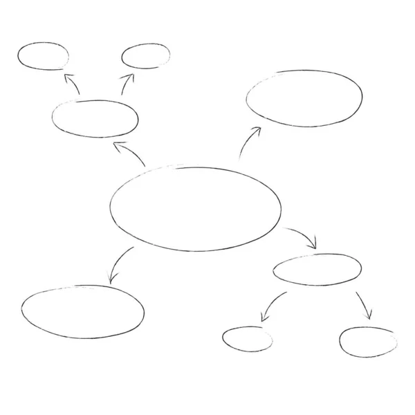 组织结构图 用手绘的心路图或流程图为你的文字留出空格 在白色背景下分离 — 图库矢量图片