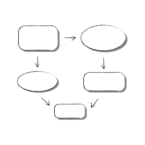 Grafisches Diagramm Organigramm Handgezeichnete Mindmap Oder Flussdiagramm Mit Platz Für — Stockvektor