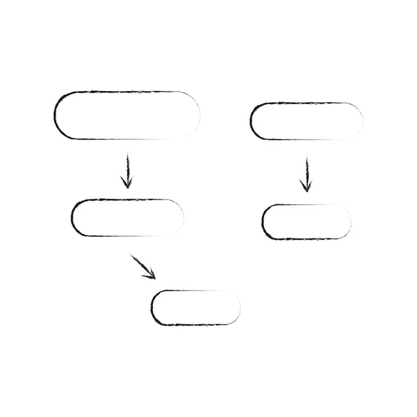 Grafiskt Diagram Organisationsschema Handritad Sinne Karta Eller Flödesschema Med Utrymme — Stock vektor