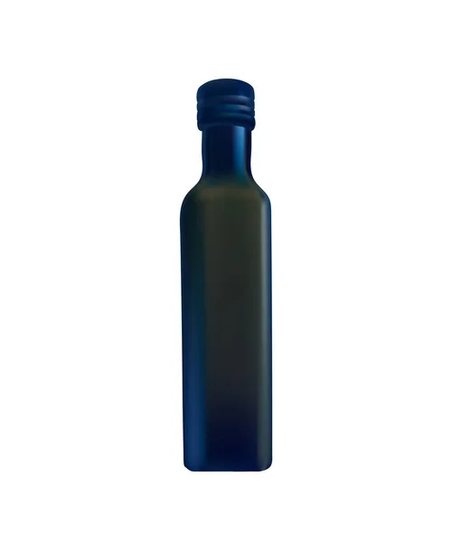 オイル入りのグラスボトル パッケージデザイン 健康的なベジタリアン製品 ストックベクトルイラスト — ストックベクタ