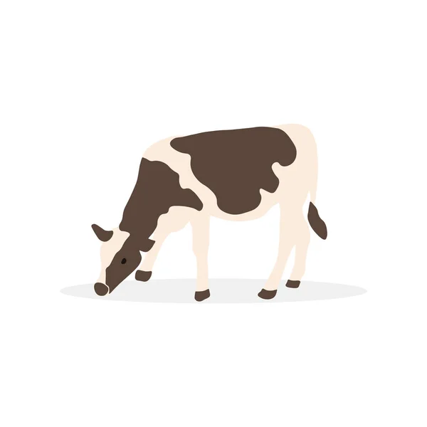 Nutztierkonzept Niedliche Landwirtschaftliche Hauskuh Kuh Stehend Seitenansicht Cartoonvektor — Stockvektor