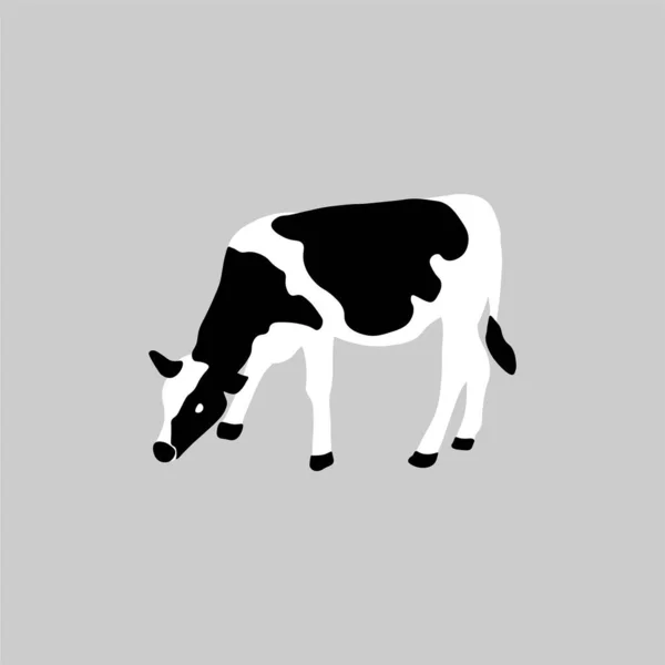 家畜的概念 可爱的农家奶牛 奶牛站着 卡通矢量 — 图库矢量图片