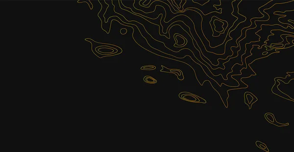 Золота Лінія Топографії Гірський Пішохід Темна Концепція Топографічної Карти Простором — стоковий вектор