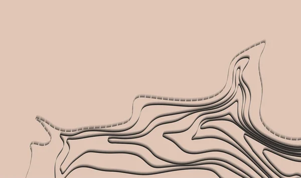 Mapa Línea Topografía Senderismo Montaña Concepto Mapa Topográfico Con Espacio — Vector de stock