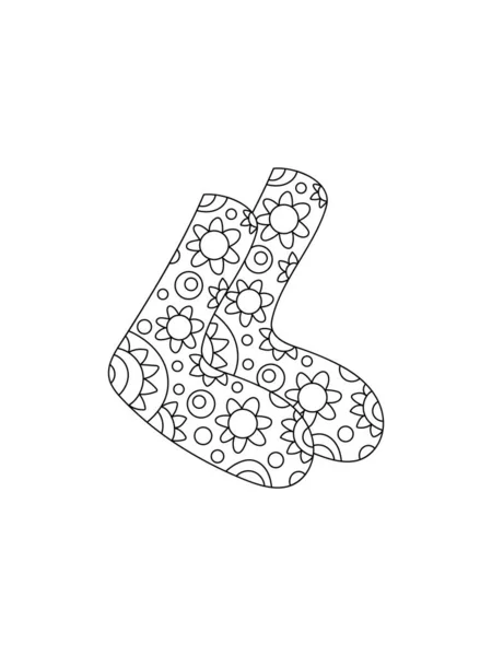 Chaussettes Vectorielles Éléments Conception Contour Utilisez Comme Autocollant Idée Décorative — Image vectorielle