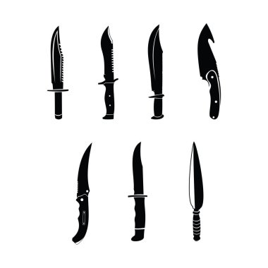 Hayatta kalma bıçağı silueti vektör tasarım şablonu, macera tasarım şablonu