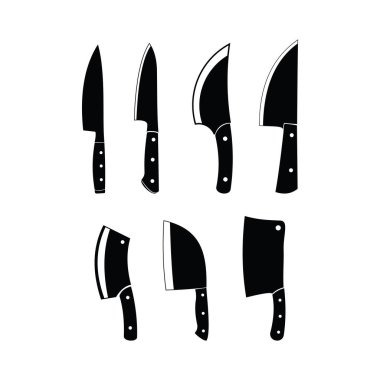 Bıçak siluet vektör tasarım şablonu kümesi