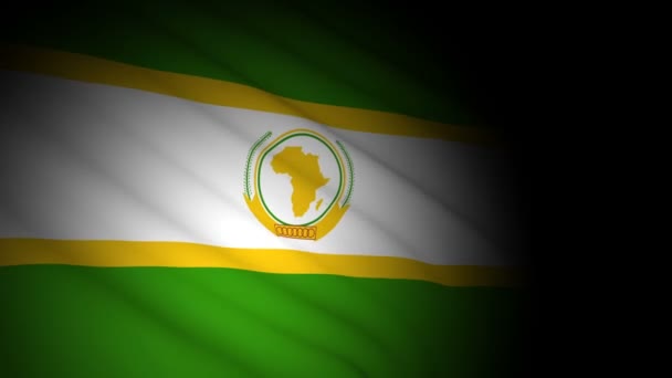 바람에 날려 가는 아프리카 유니온 깃발 — 비디오