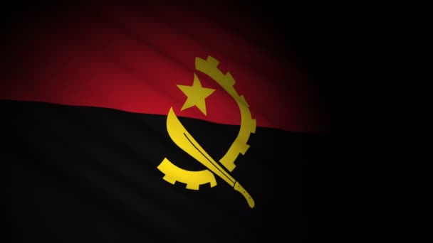 Angola bayrağı rüzgarda dalgalanıyor — Stok video