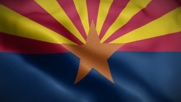 Bandeira do estado do Arizona soprando no vento — Vídeo de Stock
