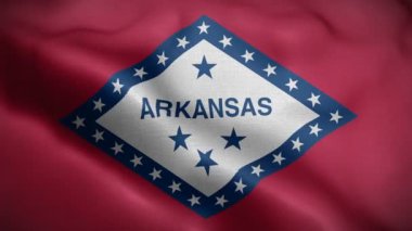 Arkansas eyaleti bayrağı rüzgarda dalgalanıyor