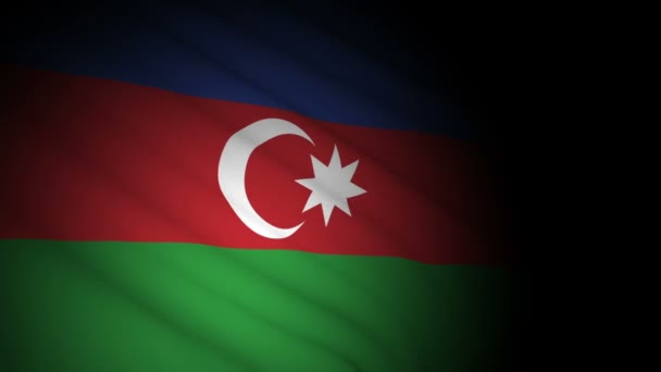 Bandera de Azerbaiyán soplando en el viento — Vídeo de stock