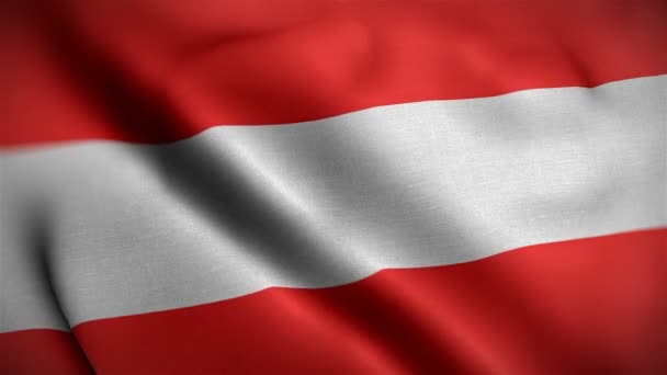 Austria bandeira closeup soprando no vento — Vídeo de Stock