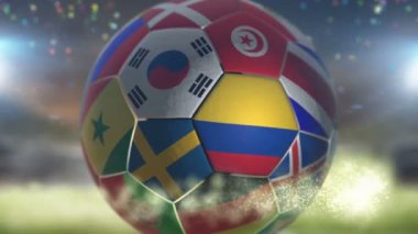 Futbol topunun üzerindeki Kolombiya bayrağı dalgalandı.