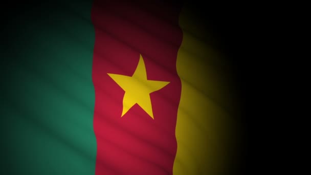 Kamerun Flagge weht im Wind — Stockvideo