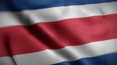 Costa rica bayrağı rüzgarda savruluyor.
