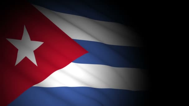 Bandiera cubana che soffia nel vento — Video Stock