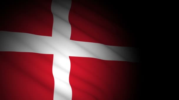 Bandera de denmark soplando en el viento — Vídeo de stock