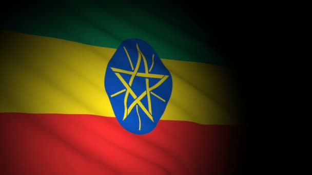 Etiyopya bayrağı rüzgarda dalgalanıyor — Stok video