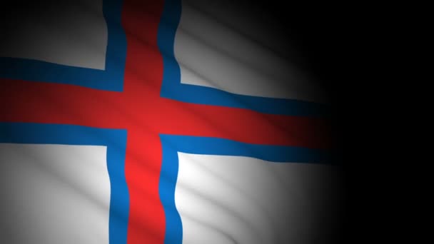 Bandera de las islas Faroe soplando en el viento — Vídeo de stock