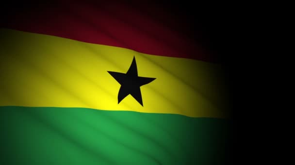 Bandeira ghana soprando no vento — Vídeo de Stock