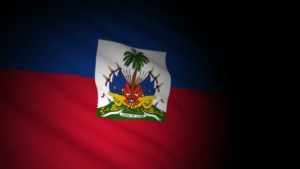 Bandera haiti soplando en el viento — Vídeos de Stock
