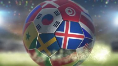 Futbol topunda İzlanda bayrağı