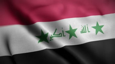 Irak bayrağı rüzgarda dalgalanıyor