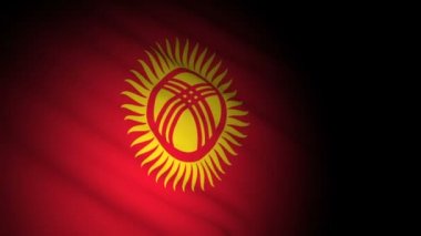 Kırgızistan bayrağı rüzgarda dalgalanıyor
