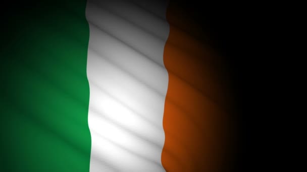 Bandera de Irlanda soplando en el viento — Vídeos de Stock