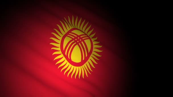 Kyrgyzstan bandera que sopla en el viento — Vídeo de stock