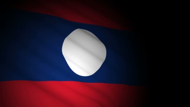 Bandera de laos soplando en el viento — Vídeo de stock