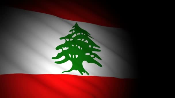 Bandiera del lebano che soffia nel vento — Video Stock