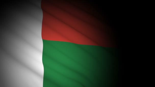 Madagascar flagga som blåser i vinden — Stockvideo