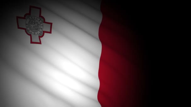 Malta vlag waait in de wind — Stockvideo