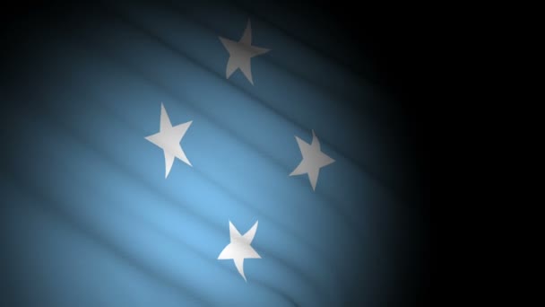 Micronesia flag blowing in wind — Stock Video