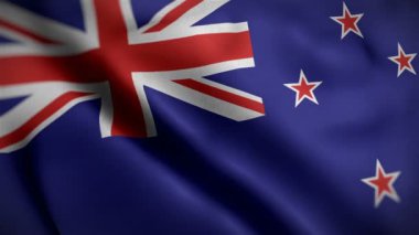 Yeni Zelanda bayrağı rüzgarda dalgalanıyor