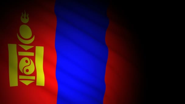 Bandera de mongolia soplando en el viento — Vídeos de Stock