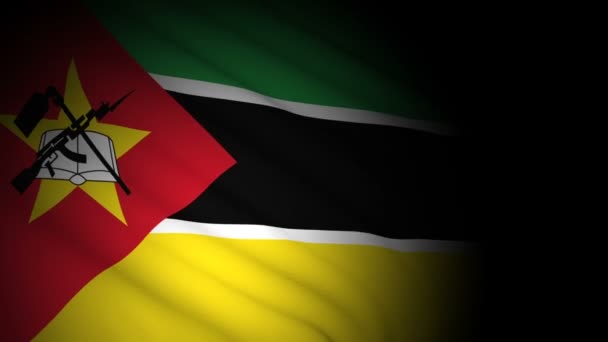 Bandiera mozambique che soffia nel vento — Video Stock