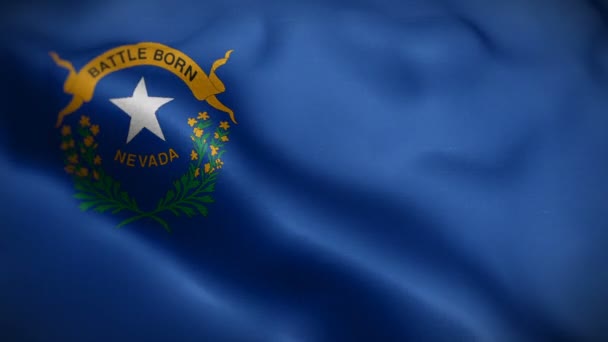Nevada State Flag blåser i vinden — Stockvideo