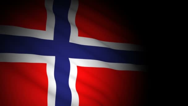 Norwegische Flagge weht im Wind — Stockvideo