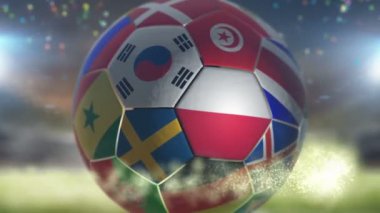 Futbol topunun üzerindeki Polonya bayrağı dalgalandı.