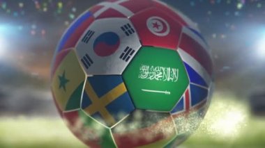 Futbol topunda Suudi Arabistan bayrağı dalgalandı