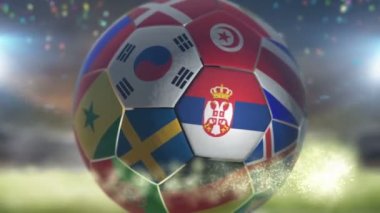 Futbol topunda bayrak dalgalanması