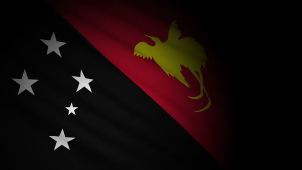Papua nuova bandiera della Guinea che soffia nel vento — Video Stock