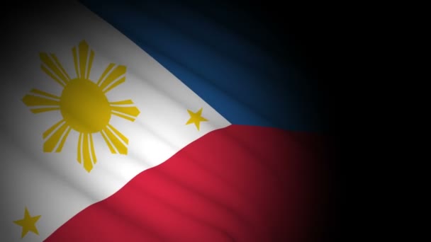 Filipinas bandera soplando en el viento — Vídeos de Stock