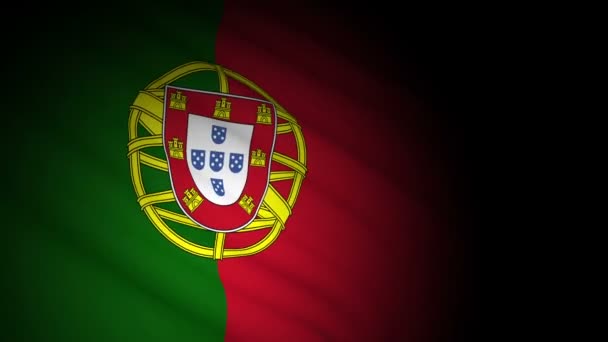 Portugalská vlajka vlající ve větru — Stock video