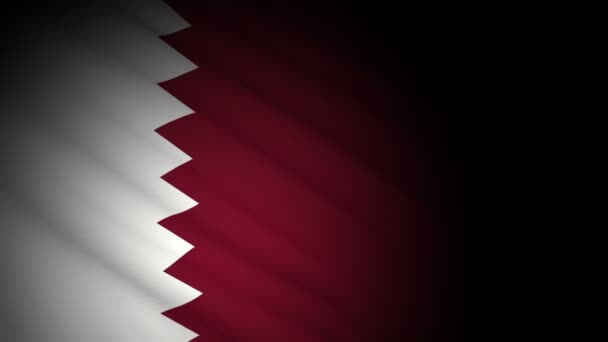 Drapeau qatar soufflant dans le vent — Video