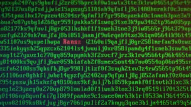Letras aleatorias y números ataque ransomware — Vídeo de stock